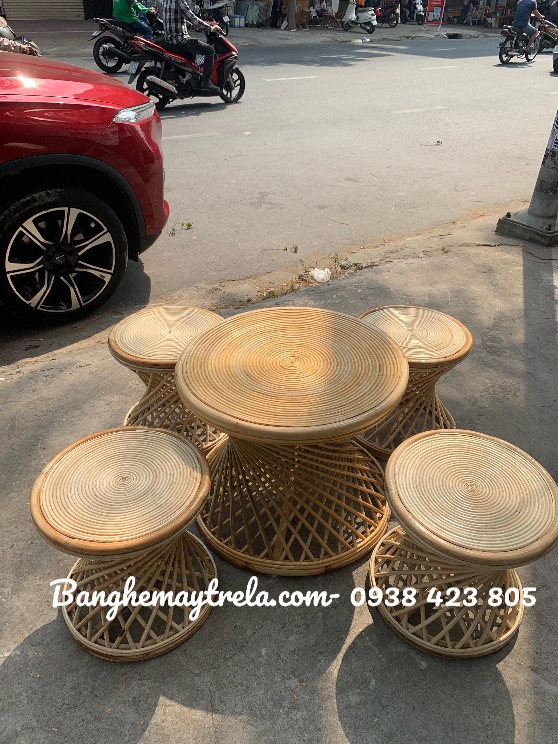 Ghế đôn tròn mây tre